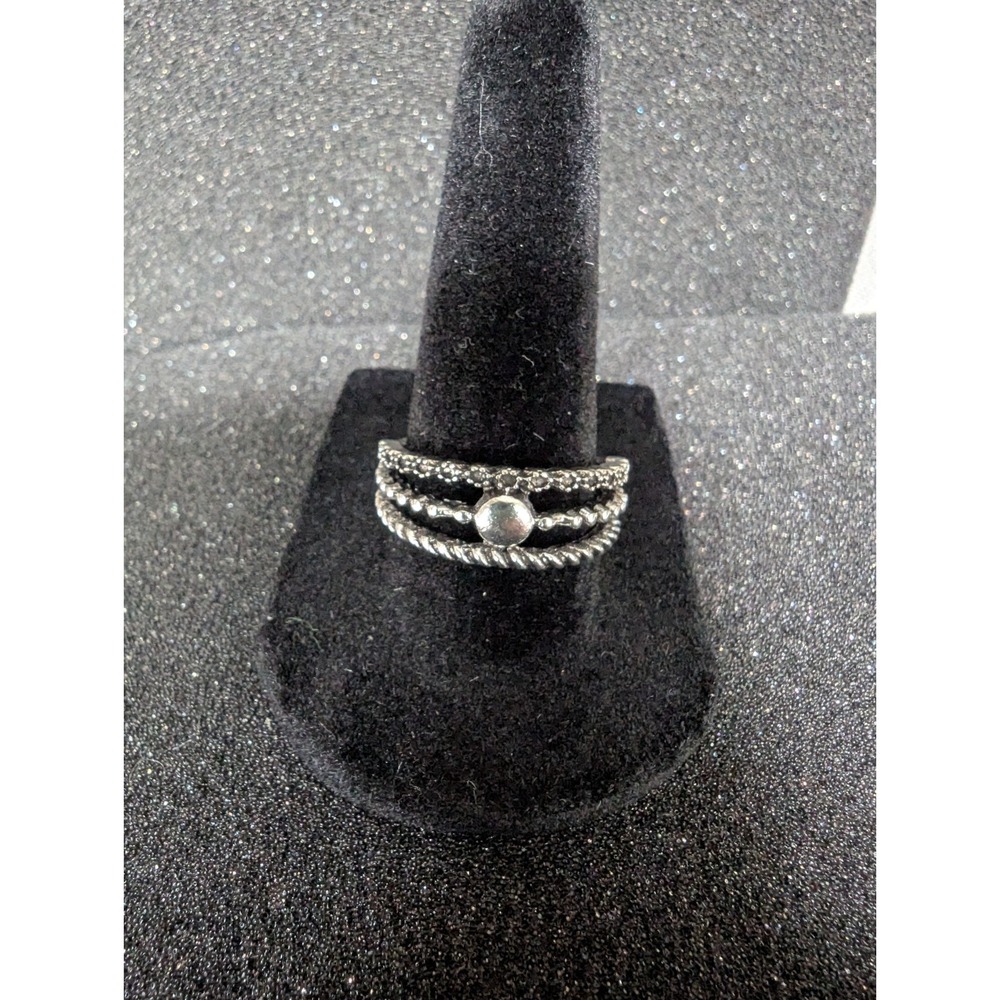 Silver Toned 3 Banded Ring‎ - Multiple Sizes Available